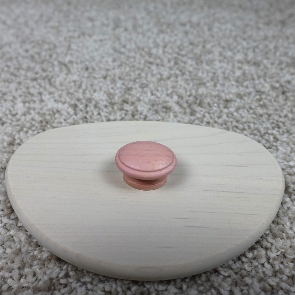 Longaberger 2007 Horizon of Hope Basket Lid Whitewashed Wood Pink Knob Oval
